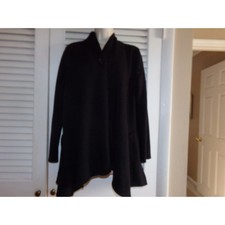 C. Oliver Black One Button Fleece Lined Jacket L Retro Boho Avant Garde