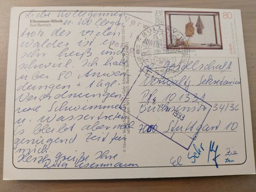 Postkarte Elfenmaar Klinik Bad Bertrich 10.06.1993 gel_ - 第 4/8 張圖片