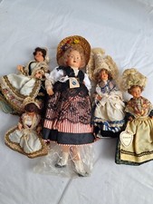 Lot: 5 Vintage Mostly 5" French Celluloid Regional Dolls Large w/Legs off 1930s