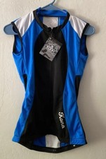 Kona Tri Apparel Mens Triathlon Vest Size XS Jersey Tank Top Blue Black Zip Up