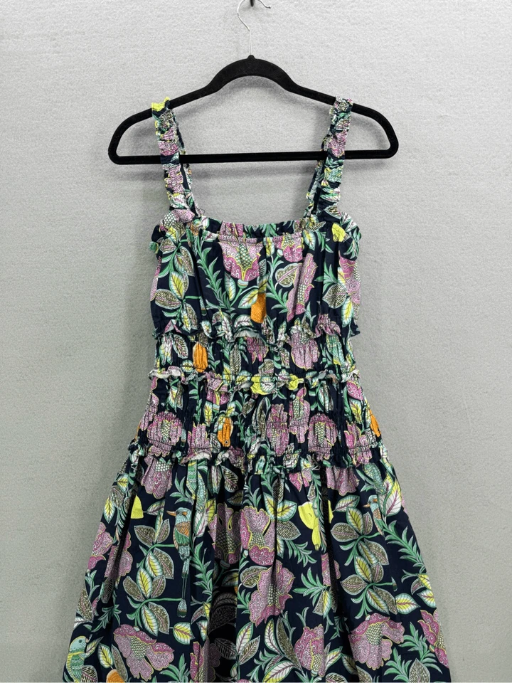 Eliza J Womens Multicolor Floral Sleeveless Cotton Smocked Midi Sundress Size 10 - Image 3 of 4
