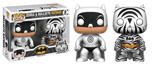 EXCLUSIVE DC ZEBRA & BULLSEYE BATMAN 2 PACK 3.75" POP VINYL FIGURE FUNKO
