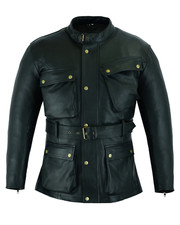 Men's Black Leather Halloween Special Motorcycle Coat Real Lambskin Custom Made