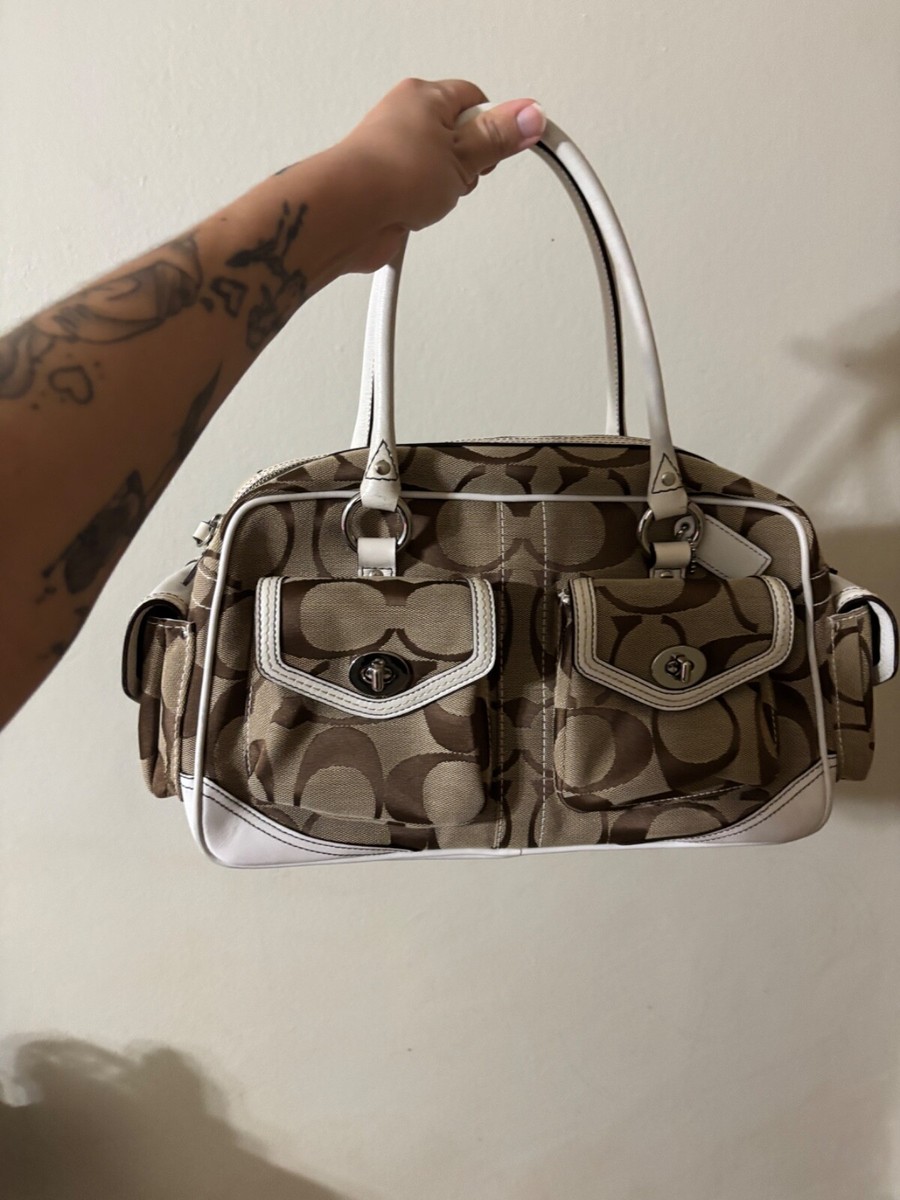 バッグ archive COACH Signature Pocket Hand Bag Coach Monogram Signature C Gallery Pocket Tote Satchel