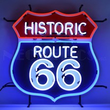 Historic U.s. Route 66 Neon Sign - Main Street Of America - Mother Road Highway