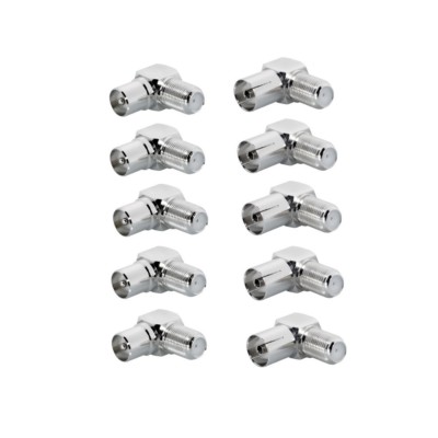 TV Winkeladapter 5x Stecker + 5x Kupplung F Buchse IEC Winkel Adapter 9,5 mm HD