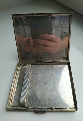 ARGENTO Tabacchiera Portasigarette misura mm.96,00 X MM.85,00 ALTEZZA MM.0,80 - Foto 2 di 9