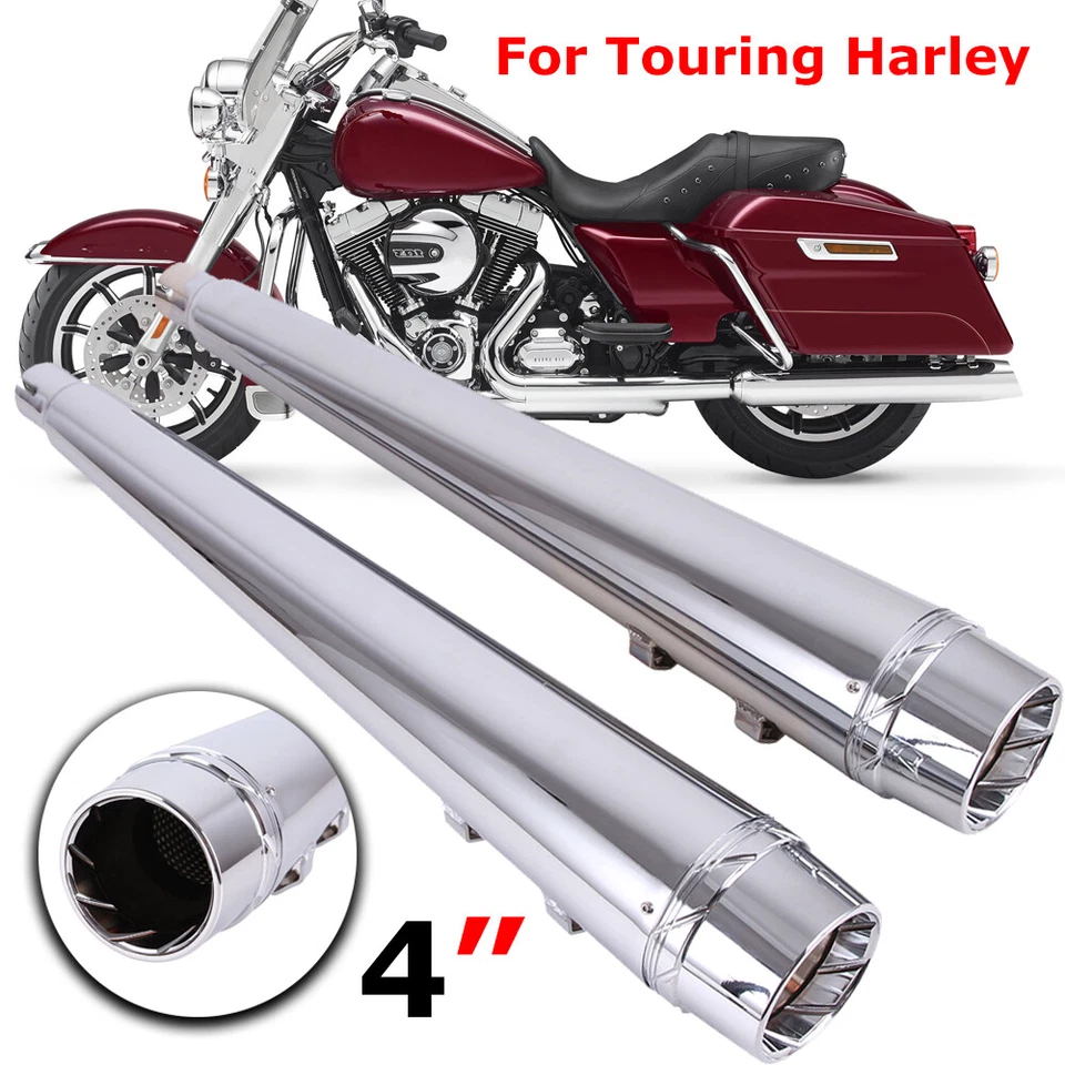4" Slip On Mufflers For Harley 95-16 Electra Road King Street Glide Exhaust Pipe Foto 3 de 4