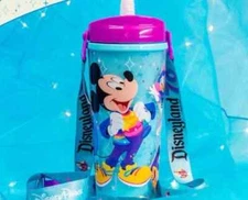 NEW!! Disneyland 70th Anniversary Celebration Mickey Mouse Sipper and Lanyard