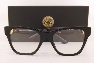NEW VERSACE EYEGLASSES VE3341U GB1 BLACK WOMEN EYEWEAR VERSACE Versace VE3341U GB1 Black Eyeglasses for Woman – LookerOnline main image 4