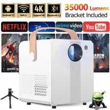 4K Projector Netflix 50000LMS 1080P 5G WiFi Bluetooth Video Home Theater Android