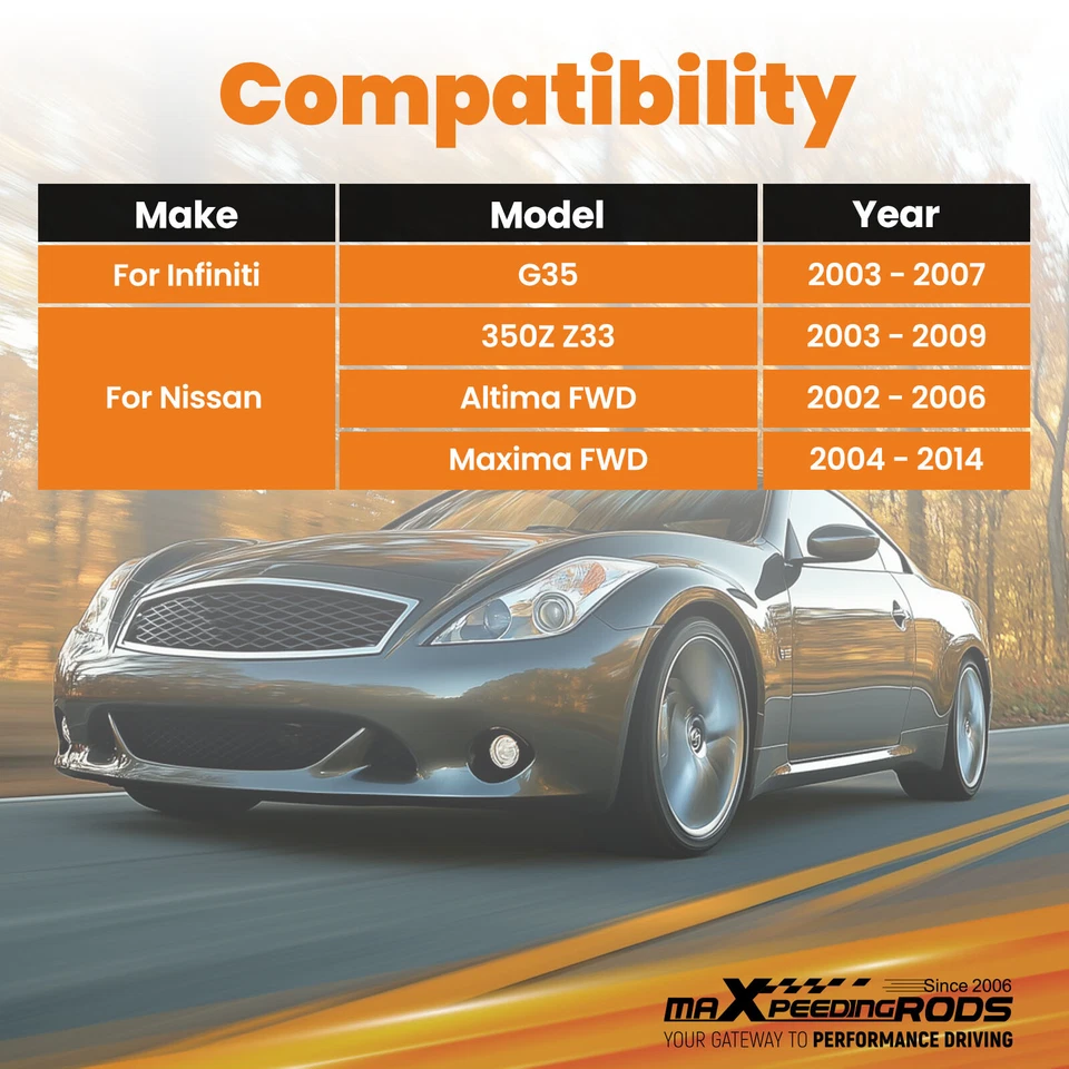 Brazos de control de inclinación traseros ajustables Brazos de tracción para Nissan Altima Máxima 350Z Foto 4 de 4