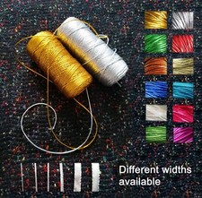Metallic String Waterproof Ribbon -Pick Widths- Craft Cord/Christmas Bauble Tags