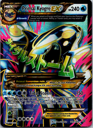 Primal Kyogre EX 96/98 Ultra Rare Full Art XY Ancient Origin