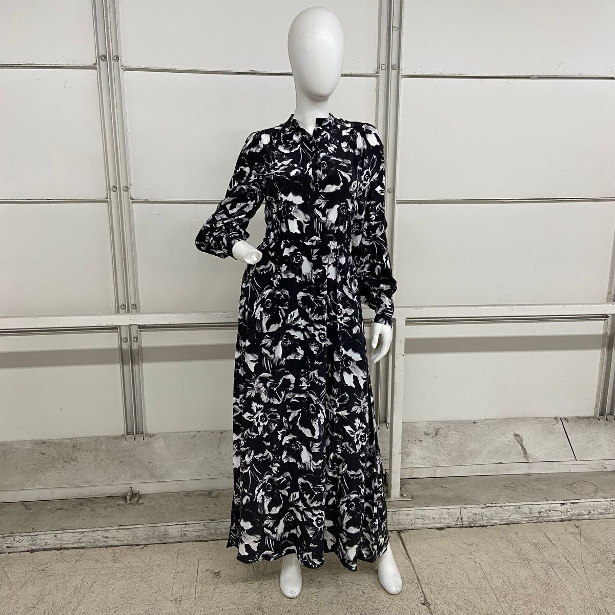 THE KOOPLES Floral Midi Dress Women's Size M Black/White