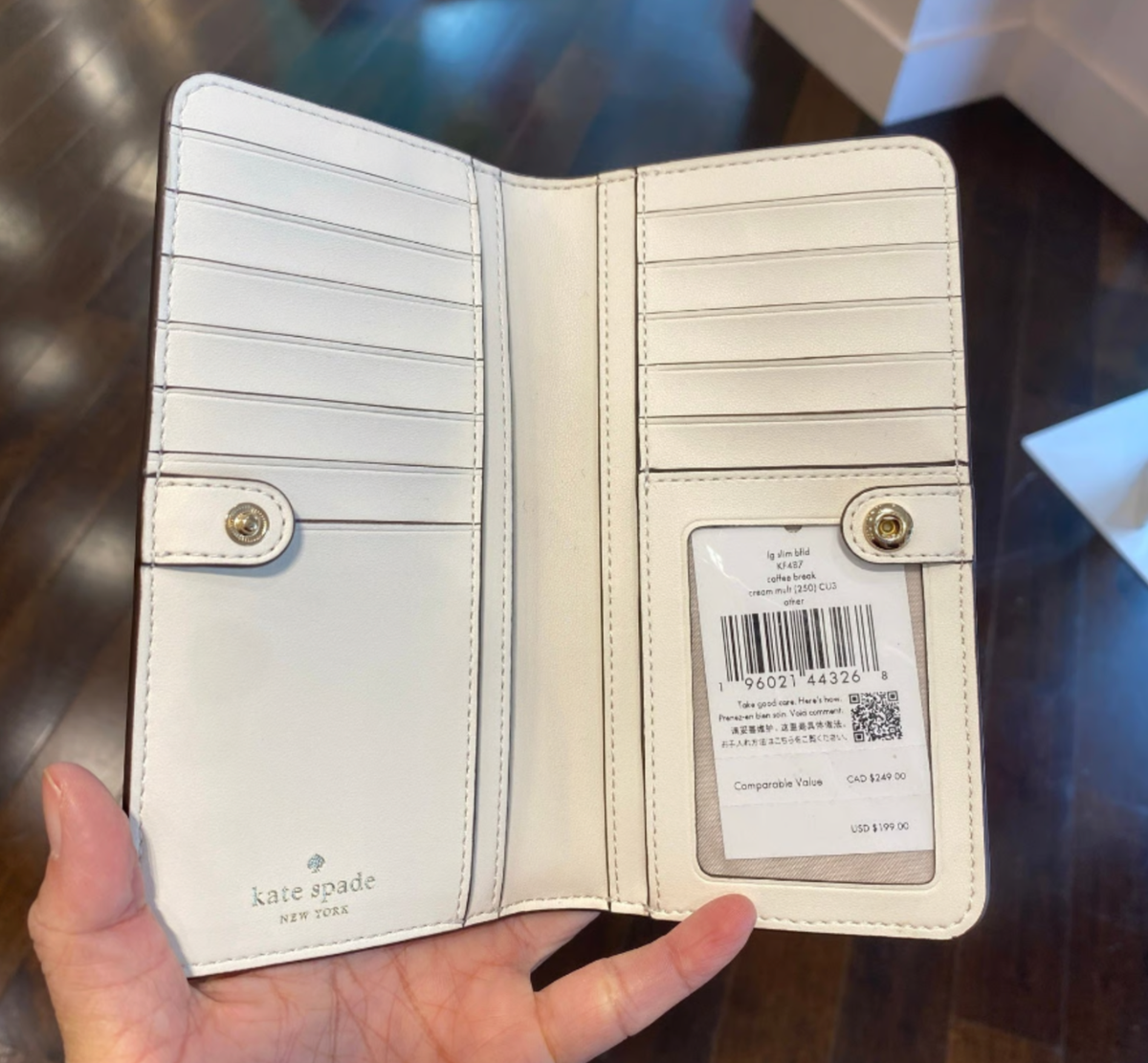 折りたたみ財布 Kate Spade Coffee Break Large Slim Bifold Wallet Kate Spade New York Coffee Break Large Slim Bifold Wallet