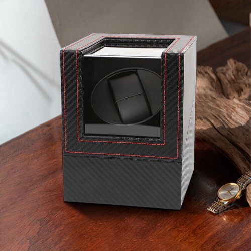 Luxury Automatic Single Watch Winder Mechanical Watch Winding Motor Leather Box - Picture 35 of 72