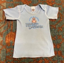 VINTAGE 90s KIDS HARLEY DAVIDSON HOGS KISSES 24 MONTHS T SHIRT ORANGE VA