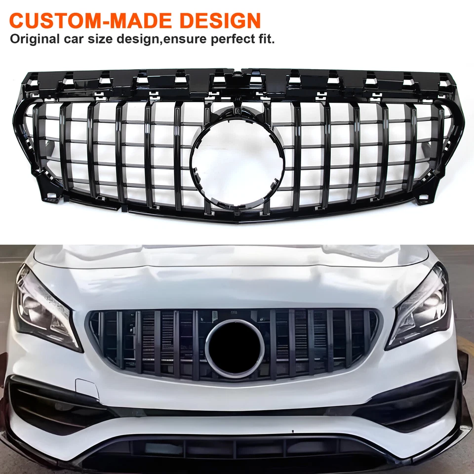 Parrillas delanteras aptas para Mercedes Benz W117 2013-2019 CLA180 CLA200 CLA250 CLA45AMG Foto 2 de 4