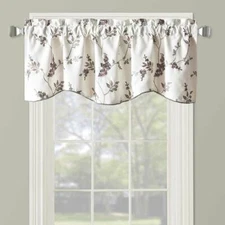Sue Lined Valance Scalloped Decorative Rope Embroidered 52"Wx17"L (Single)