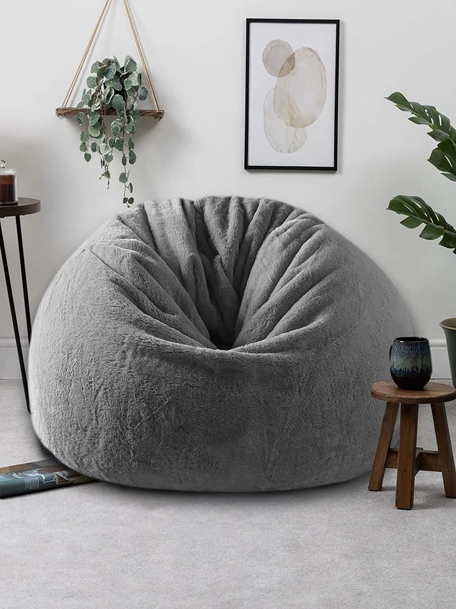 Living Room Furniture Fur Giant Bean Bag Sofa Cover With Filling & Without  Filling- FREE SHIPPING WORLDWIDE