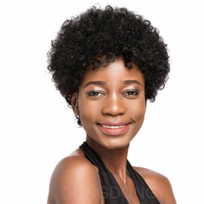 Kinky Curly None Lace Wigs 100% Mongolian Remy Human Hair ...