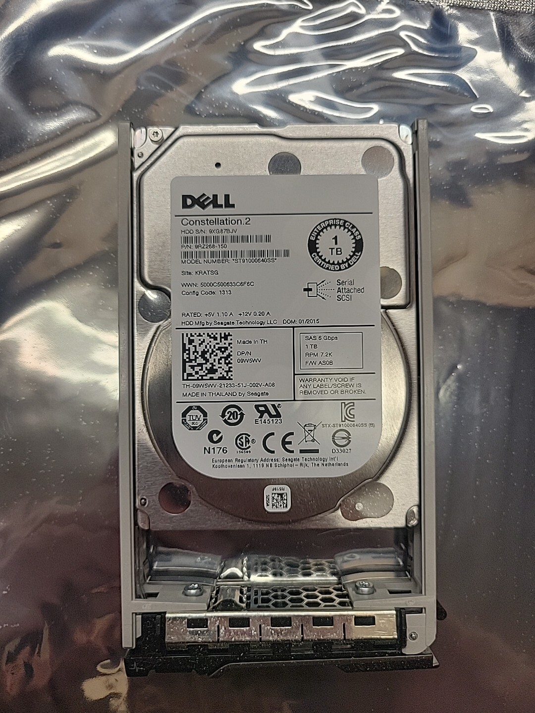 U27665 Dell Hard Drive 1TB 72K SAS 25 inch 6Gbps Hot Swap HDD  9W5WV ST9 G2U