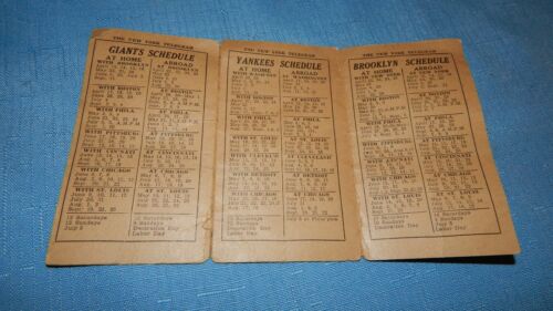 1926 Baseball & Horse Racing Pocket Schedule *Yankees Giants Brooklyn & Derbys* - Picture 3 of 3
