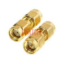 10PCS Golden SMA Male to SMA Male Connector WIFI Antenna SMA Adaptor Converter