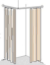Umkleidekabine Ankleidekabine Kleiderstange Duschvorhangstange Metall U.Eck1