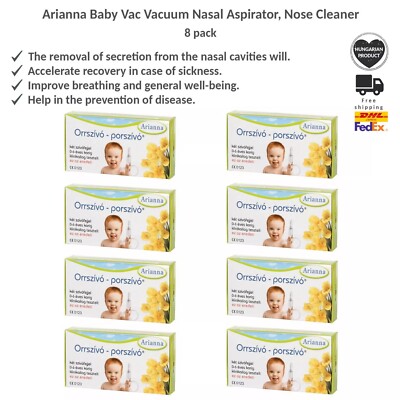 Arianna Baby Vac Vacuum Nasal Aspirator, Nose Cleaner Pack of 8