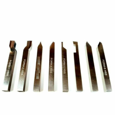 5/16'' HSS Lathe Form Tools Set Of 8 Pieces 5/16'' Square Shank Pre-Formed Tools