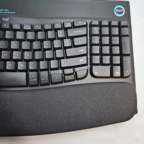Logitech Wave Keys Wireless Ergonomic Keyboard with Cushioned Palm Rest Graphite - Picture 3 of 14