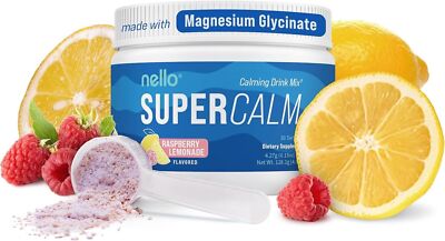 Nello Super Calm Calming Drink Mix Raspberry Lemonade 30 Servings Exp 12/26