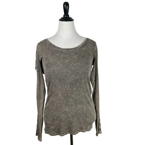 T PARTY Acid Wash Cut Out Knit TOP T-Shirt XL Gray Grunge Hippie Holes Y2K Artsy - Picture 5 of 20