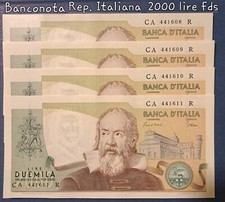 Repubblica Italiana 1 x  Banconota  2000 lire G. Galilei FDS 1983  nuova OFFERTA