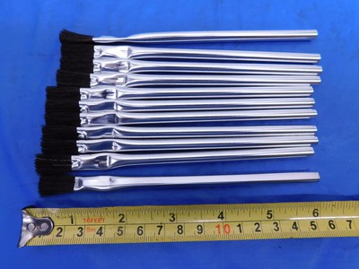 11PC NEW 3/4'' LONG X 3/8'' WIDE HORSEHAIR ACID BRUSH 6'' OAL FOR FLUX & SOLVENTS