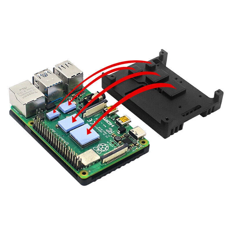 Gehäuse aus mit doppeltem Lüfter für Raspberry Pi 4 Modell B 4B - Bild 2 von 4