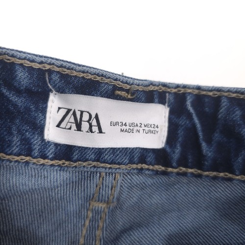 Nuevos Jeans Zara Azul Tiro Medio Largo Completo Talla 2 - Imagen 3 de 9