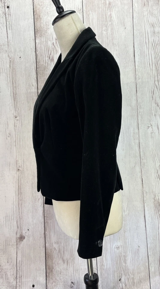 Blazer Banana Republic One Button para mujer 4 Petite negro terciopelo *Nunca usado* Foto 4 de 4