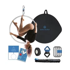 aum active Aerial Hoop 90cm/95cm Single Point Lyra Hoop Set with Aerial Hoop ...