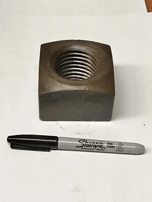 ACCURATE (1) 2"-4.5 Square Nuts Heavy Pattern Steel Plain 2 -4 1/2 SQUARE NUT (3-1/8 x 2)