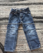 OshKosh B'gosh Toddler 2 Straight Blue Denim Jeans Pockets Button Zip