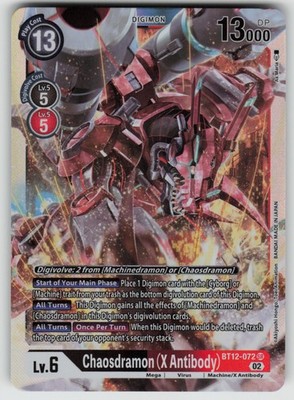 Chaosdramon (X Antibody) Super Rare Across Time BT12-072 SR LP