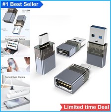 USB to USB C Adapter 4 Pack USB 3.0 OTG Charger Converter Aluminum Alloy for
