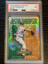 1998 Donruss Crusade Green Justin Thompson /250 PSA MINT 9 (pop:2, higher:3)