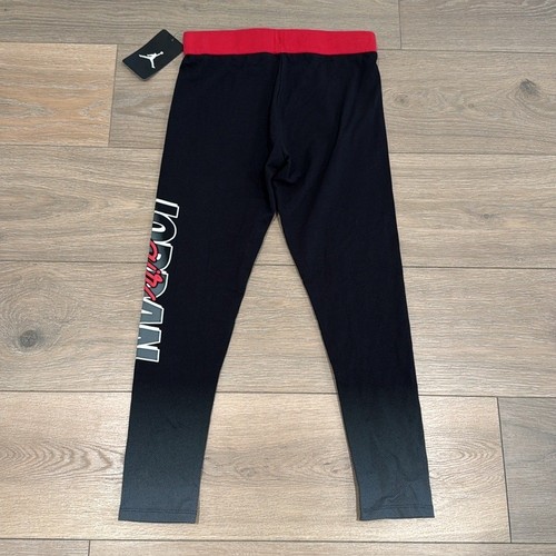 JORDAN AIR GIRL Black Red Blocked Ombre Air-Ress Active Gym Legging Size Large - Picture 2 of 12