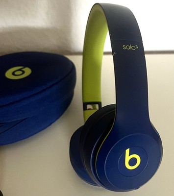 Orig Apple Beats by Dr. Dre Solo 3 Wireless Bluetooth Kopfhörer Pop Indigo Blue