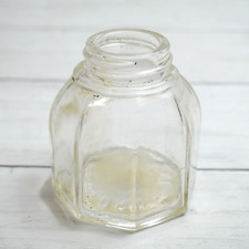 Vintage Sanford's Ink Co. Octagon 8 Sided Inkwell Clear Glass Bottle