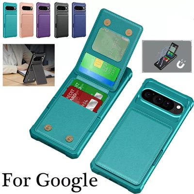For Google Pixel 10 Pro XL 9A 8A 7A Case Wallet Leather Card Holder Stand Cover - Image 1 of 4